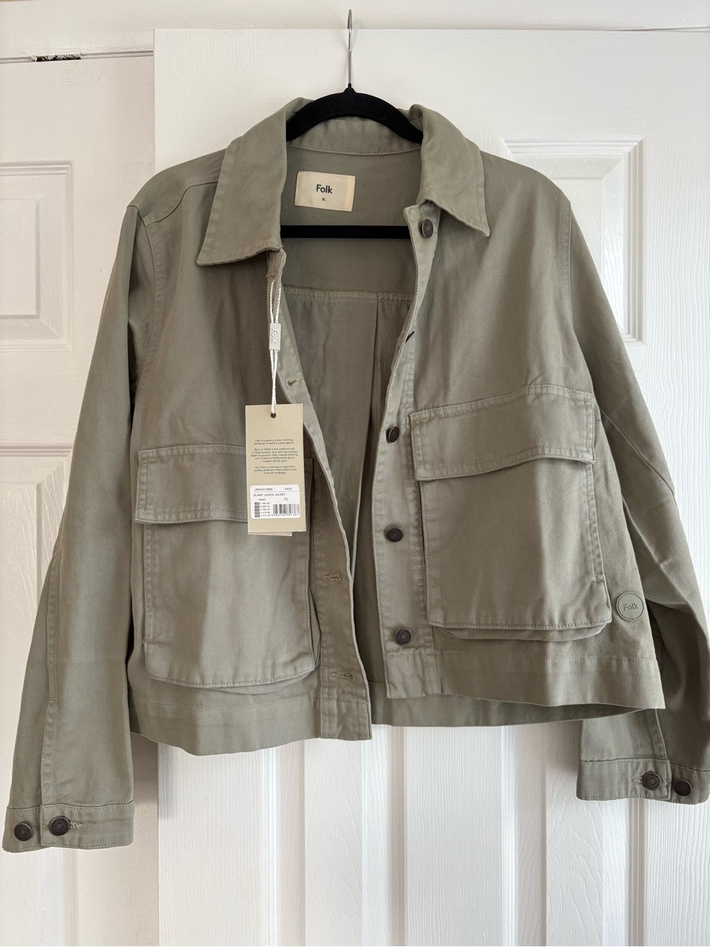Folk Women's Olive Utility Jacket. 100% cotton